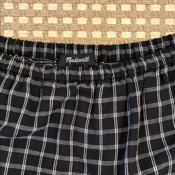Madewell Black and White Plaid Off-Shoulder Top - Picture 3 of 3